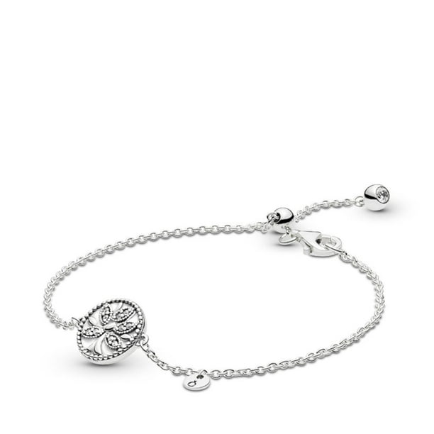 Bamoer Nice .925 Sterling Silver Bracelet Chain Double Heart With CZ For Women 